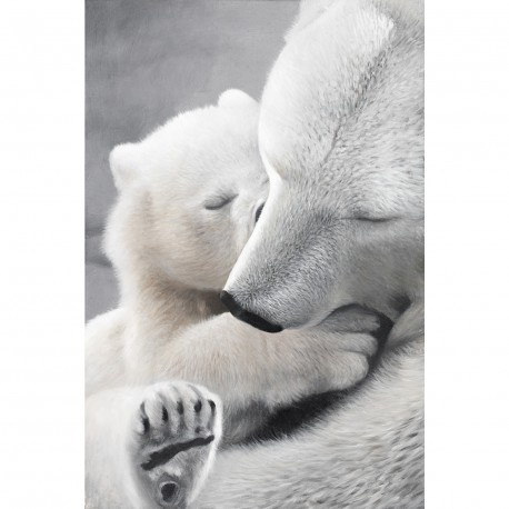 Affiche et impression d'ours grizzly noir et blanc, peinture sur toile,  photo murale, décoration de