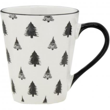 6 mugs en porcelaine/sapins