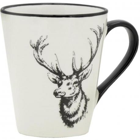 6 mug  en porcelaine/cerf