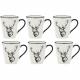 6 mug  en porcelaine/cerf