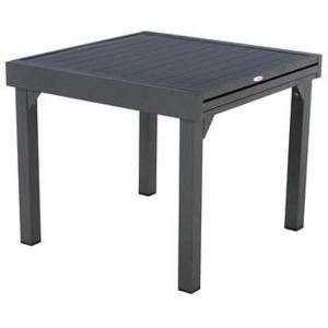 Table piazza aluminium extensible 90x90/180