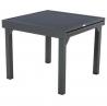 Table piazza aluminium extensible 90x90/180