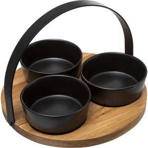 Set aperitif acacia noir 4p