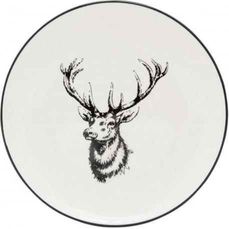 6 assiettes  en porcelaine/cerf