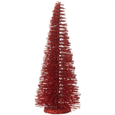 Petit sapin paillettes rouge