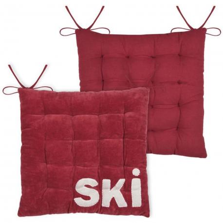 Galette de chaise skis rouge