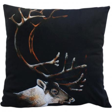 Coussin cerf elegant suédine