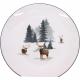 6 assiettes  en porcelaine cerf/sapin