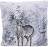 Coussin cerf paysage enneigé