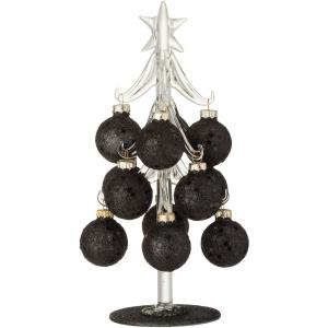 Petit sapin verre avec boules