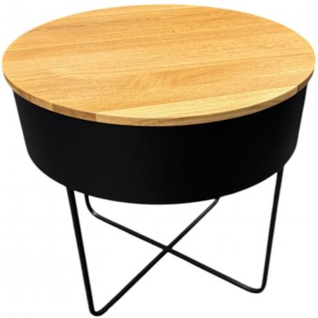 Petite table ronde coffre