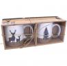 Set de 2 mugs cerf/sapin 280ml