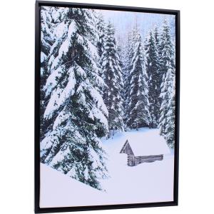 Toile encadrée petit chalet sous la neige