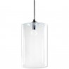 Suspension metal noir diane abat jour verre