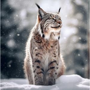 Lynx dans la neige chromaluxe